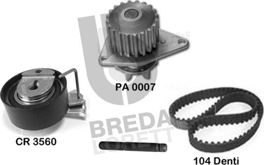 Breda Lorett KPA0647A - Ūdenssūknis + Zobsiksnas komplekts www.autospares.lv