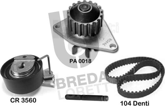 Breda Lorett KPA0647B - Ūdenssūknis + Zobsiksnas komplekts www.autospares.lv