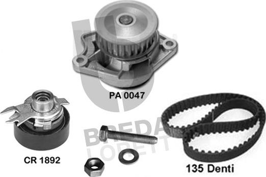 Breda Lorett KPA0048B - Ūdenssūknis + Zobsiksnas komplekts autospares.lv