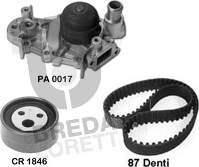 Breda Lorett KPA0058A - Ūdenssūknis + Zobsiksnas komplekts autospares.lv