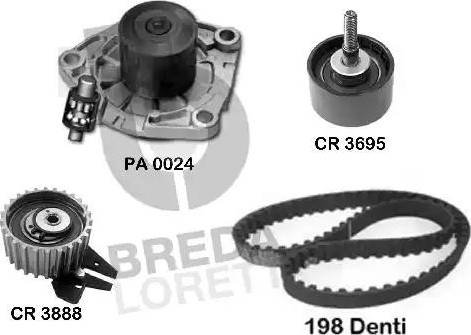 Breda Lorett KPA0009A - Ūdenssūknis + Zobsiksnas komplekts autospares.lv