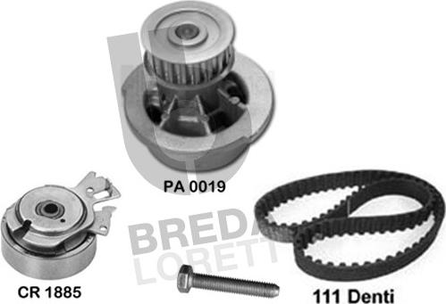 Breda Lorett KPA0019A - Ūdenssūknis + Zobsiksnas komplekts autospares.lv