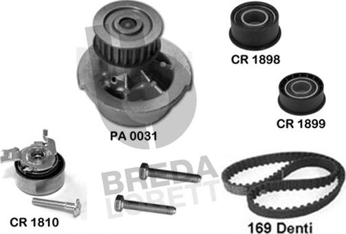 Breda Lorett KPA0028A - Ūdenssūknis + Zobsiksnas komplekts www.autospares.lv