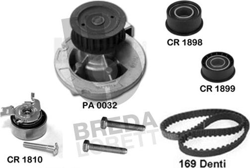 Breda Lorett KPA0028D - Ūdenssūknis + Zobsiksnas komplekts autospares.lv