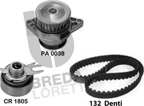 Breda Lorett KPA0142A - Ūdenssūknis + Zobsiksnas komplekts autospares.lv