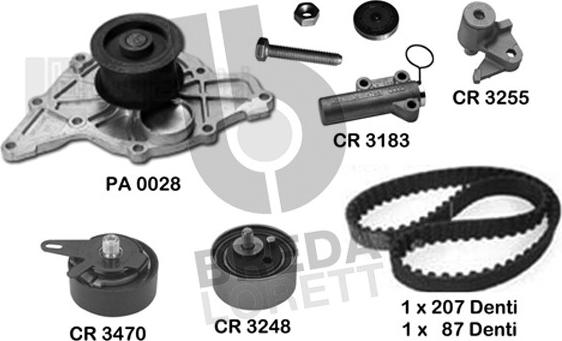 Breda Lorett KPA0157A - Ūdenssūknis + Zobsiksnas komplekts www.autospares.lv