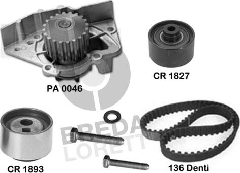 Breda Lorett KPA0102B - Ūdenssūknis + Zobsiksnas komplekts www.autospares.lv