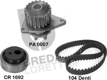 Breda Lorett KPA0107A - Ūdenssūknis + Zobsiksnas komplekts autospares.lv