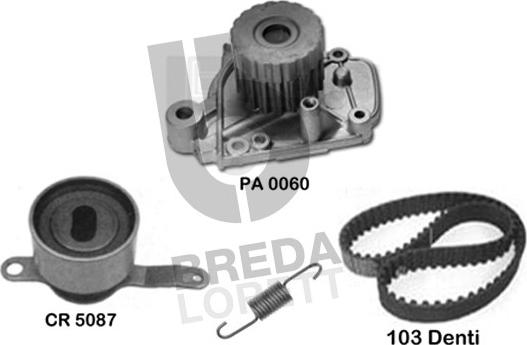 Breda Lorett KPA0175B - Водяной насос + комплект зубчатого ремня ГРМ www.autospares.lv