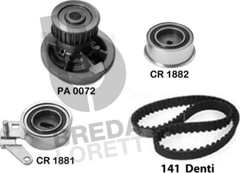 Breda Lorett KPA0700B - Ūdenssūknis + Zobsiksnas komplekts www.autospares.lv