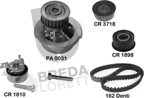 Breda Lorett KPA0718A - Ūdenssūknis + Zobsiksnas komplekts autospares.lv