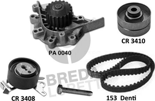 Breda Lorett KPA0788A - Ūdenssūknis + Zobsiksnas komplekts autospares.lv