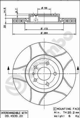 Brembo 09.4939.76 - Тормозной диск www.autospares.lv