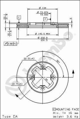 Brembo 09.5947.10 - Bremžu diski www.autospares.lv