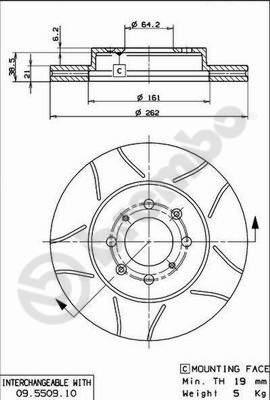 Brembo 09.5509.75 - Brake Disc www.autospares.lv