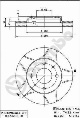 Brembo 09.5640.75 - Bremžu diski www.autospares.lv