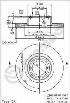 Brembo 09.5619.10 - Bremžu diski www.autospares.lv