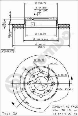 Brembo 09.5011.10 - Bremžu diski www.autospares.lv