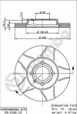 Brembo 09.5166.75 - Тормозной диск www.autospares.lv