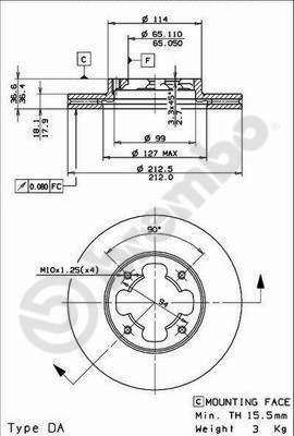 Brembo 09.5867.10 - Bremžu diski www.autospares.lv