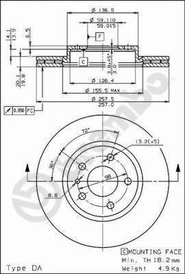 Brembo 09.5870.20 - Bremžu diski autospares.lv