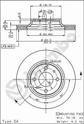 Brembo 09.5307.10 - Тормозной диск www.autospares.lv