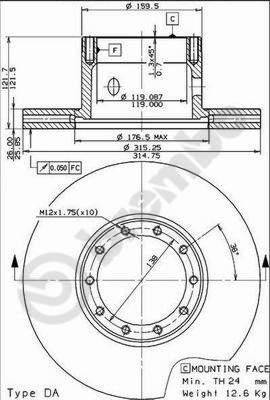 Brembo 09.5797.10 - Bremžu diski www.autospares.lv