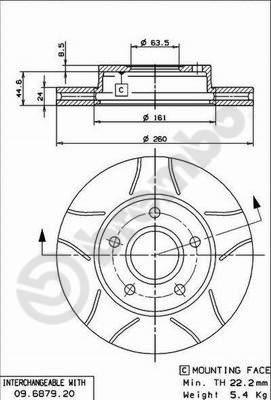 Brembo 09.6879.76 - Bremžu diski www.autospares.lv