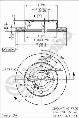 Brembo 09.6741.10 - Bremžu diski www.autospares.lv