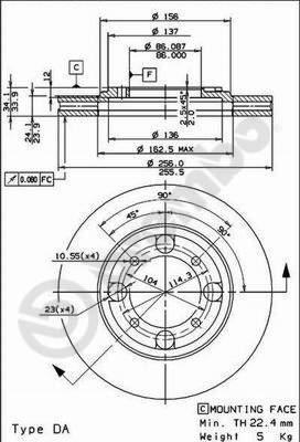 Brembo 09.6705.10 - Bremžu diski www.autospares.lv