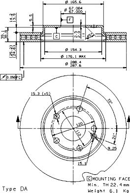 Brembo 09.8681.11 - Bremžu diski www.autospares.lv