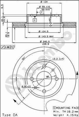 Brembo 09.3023.20 - Bremžu diski www.autospares.lv