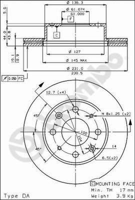 Brembo 09.3104.10 - Bremžu diski www.autospares.lv