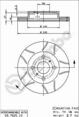 Brembo 09.7825.75 - Тормозной диск www.autospares.lv