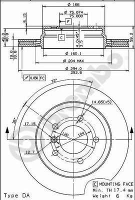 Brembo 09.7720.11 - Bremžu diski www.autospares.lv