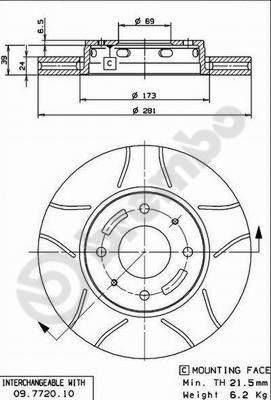 Brembo 09.7720.75 - Bremžu diski www.autospares.lv