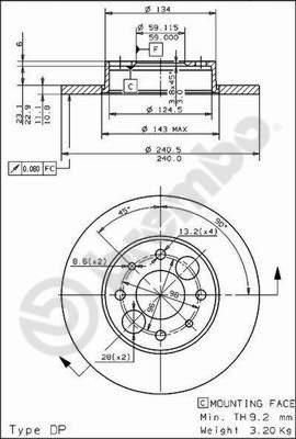 Brembo 08.4917.20 - Bremžu diski www.autospares.lv