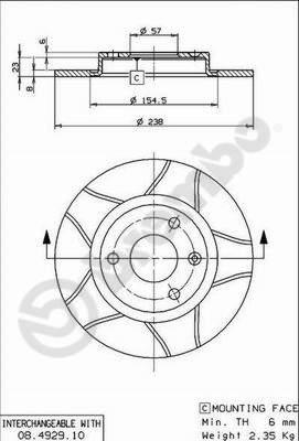 Brembo 08.4929.75 - Bremžu diski www.autospares.lv