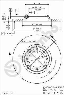 Brembo 08.4414.10 - Bremžu diski www.autospares.lv