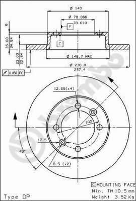 Brembo 08.4480.10 - Bremžu diski www.autospares.lv