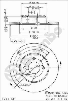 Brembo 08.4878.10 - Bremžu diski www.autospares.lv