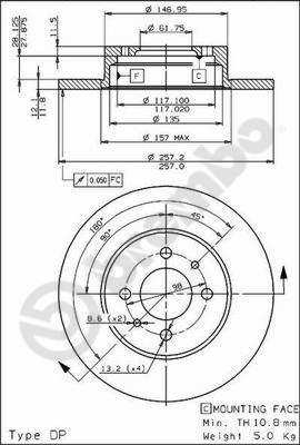 Brembo 08.4365.10 - Bremžu diski www.autospares.lv