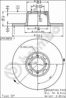 Brembo 08.4334.10 - Bremžu diski www.autospares.lv