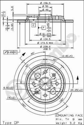 Brembo 08.6837.10 - Bremžu diski www.autospares.lv