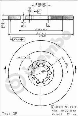 Brembo 08.6750.20 - Bremžu diski www.autospares.lv