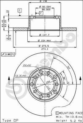 Brembo 08.1511.20 - Bremžu diski www.autospares.lv