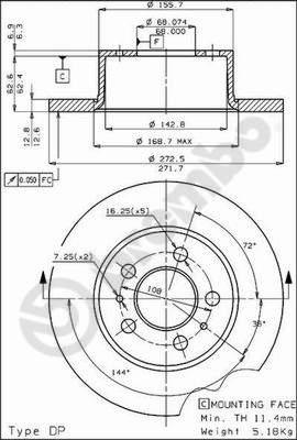 Brembo 08.1646.10 - Bremžu diski www.autospares.lv