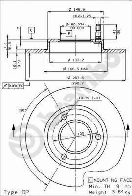 Brembo 08.3962.10 - Bremžu diski www.autospares.lv