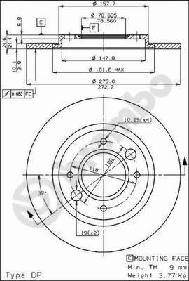 Brembo 08.2467.10 - Bremžu diski www.autospares.lv