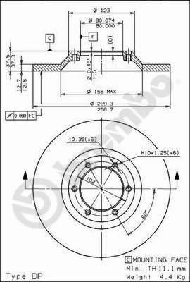 Brembo 08.7197.10 - Bremžu diski www.autospares.lv